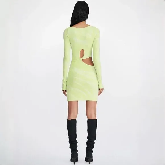 Dion Lee Interlink Mini Dress in Washed Light Zest